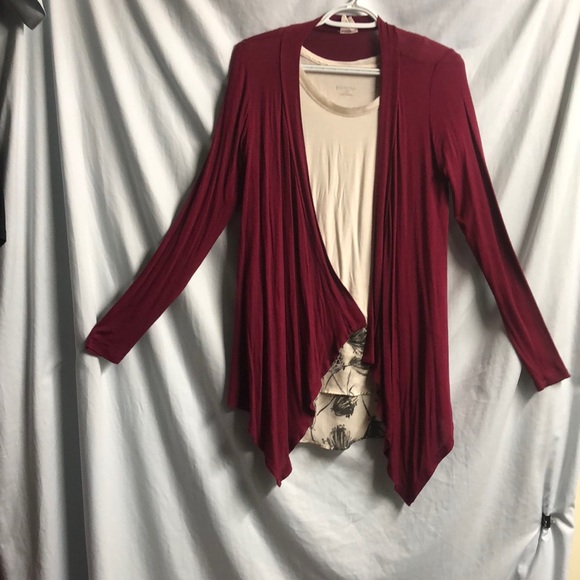 Burgundy extra small essentials cardigan waterfall cardigan - Picture 1 of 8